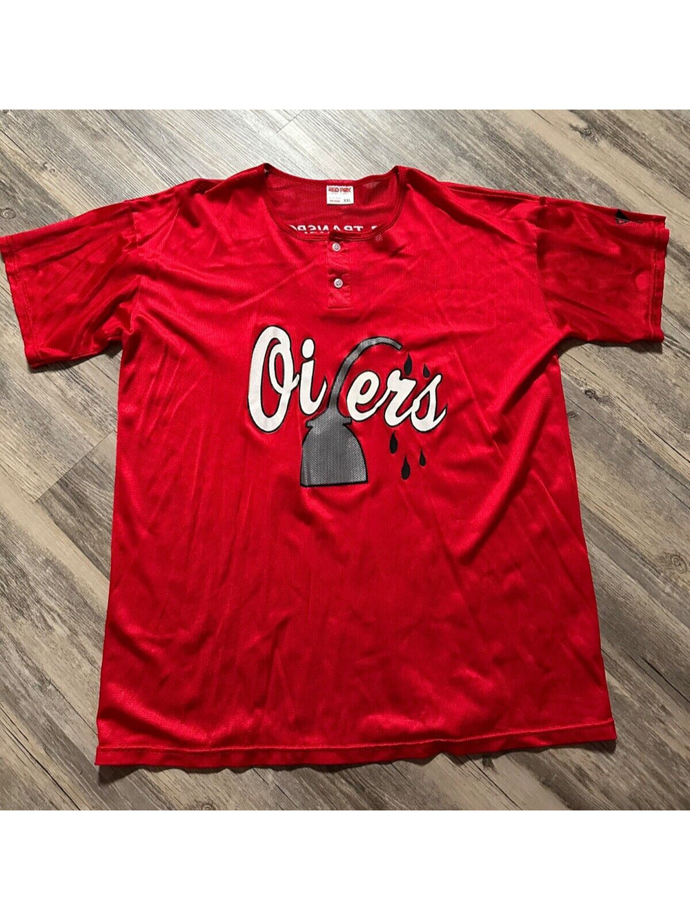 Vtg Coach's Nylon Jersey Shirt Mens XXL Oilers Coach Team Red Fox Athletic Wear